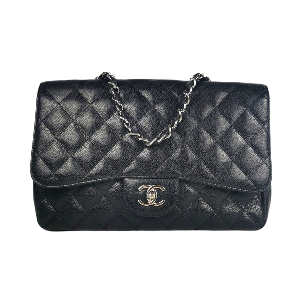 Chanel Classic Single Flap Jumbo Black Caviar SiLouis Vuittoner
