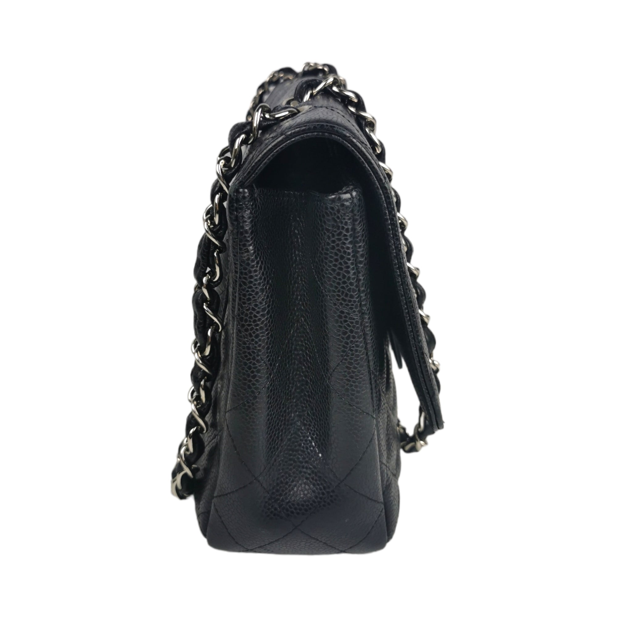 Chanel Classic Single Flap Jumbo Black Caviar SiLouis Vuittoner