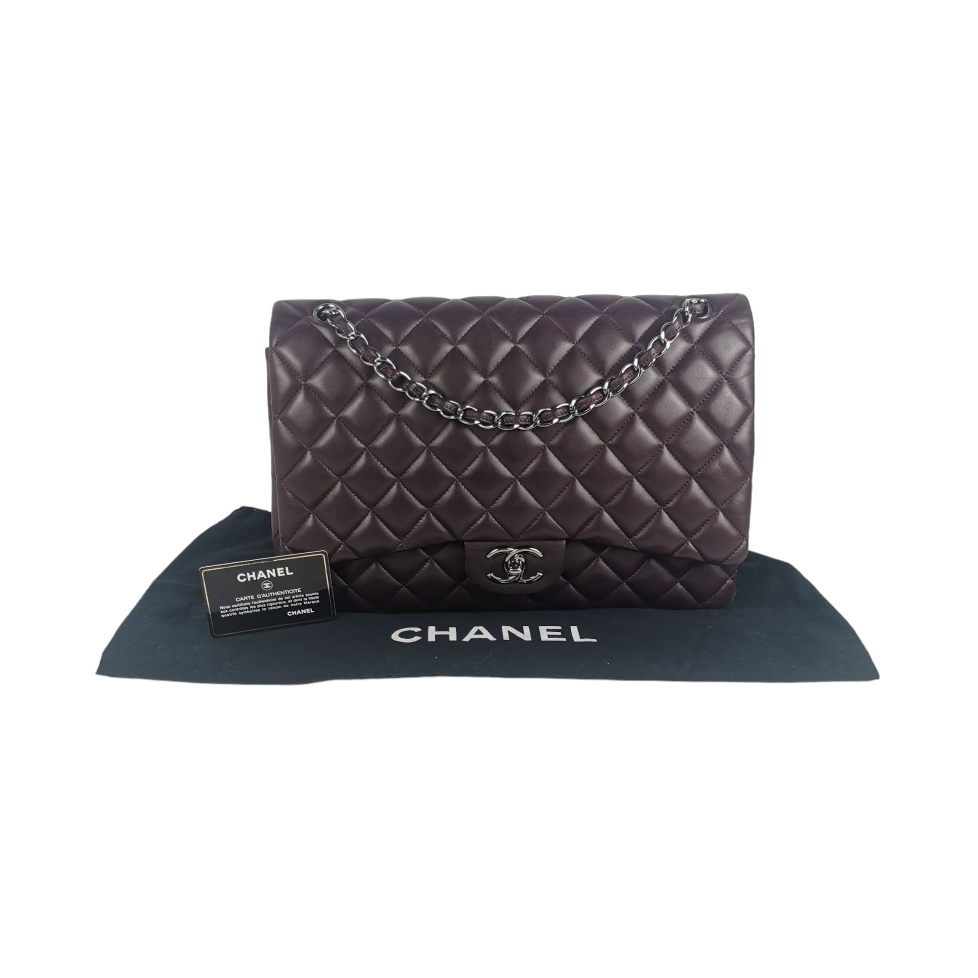 Chanel Classic Double Flap Maxi Purple Lambskin SiLouis Vuittoner