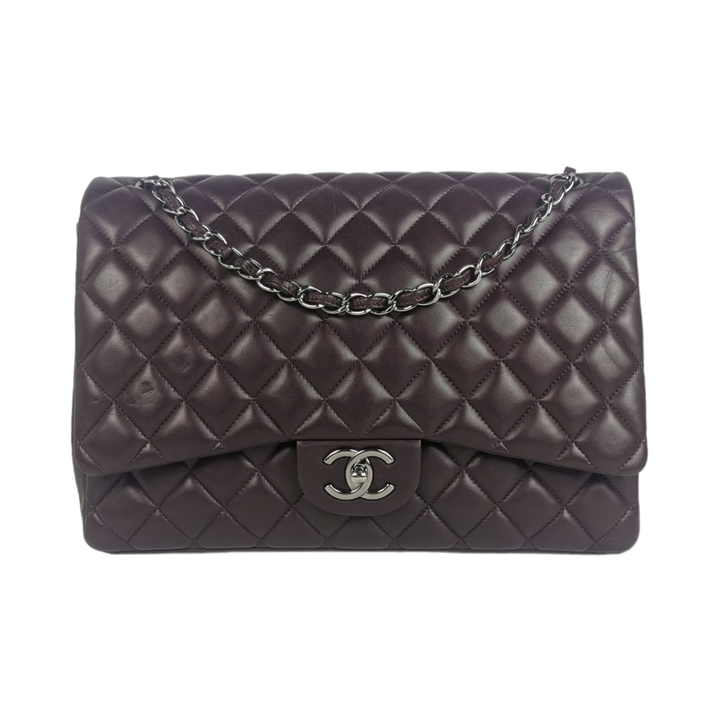 Chanel Classic Double Flap Maxi Purple Lambskin SiLouis Vuittoner
