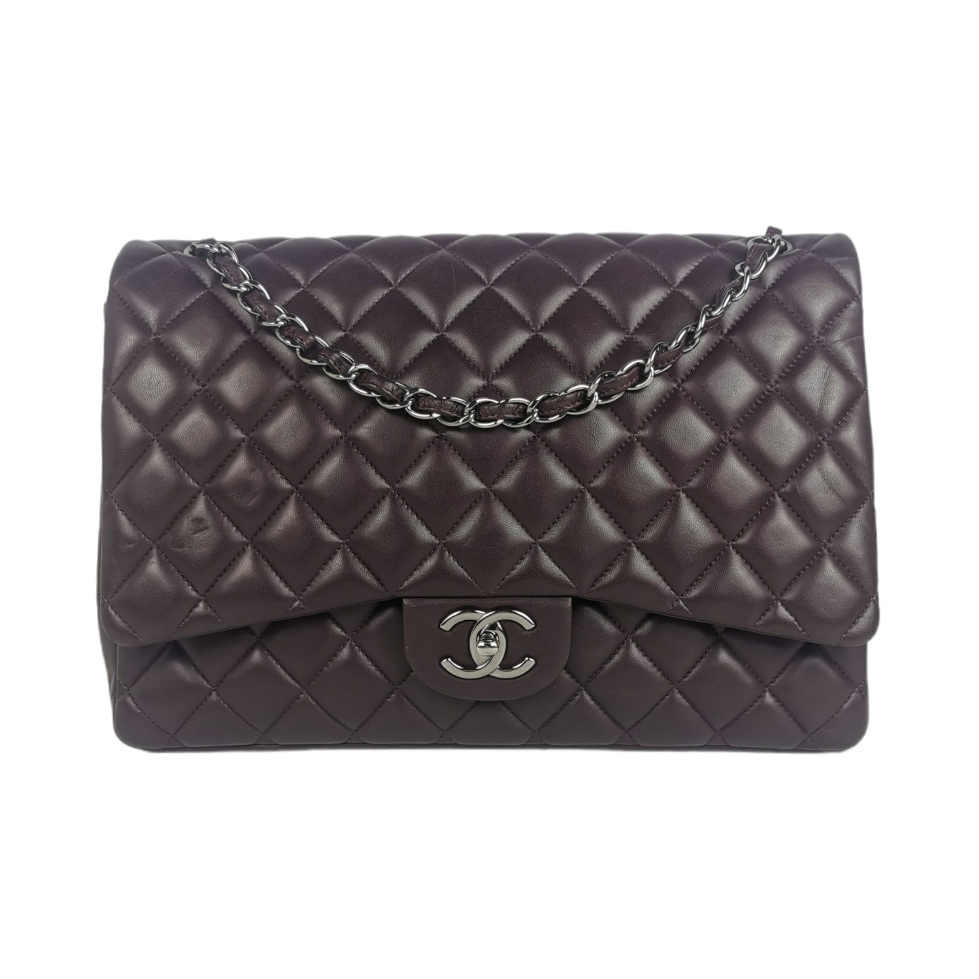 Chanel Classic Double Flap Maxi Purple Lambskin SiLouis Vuittoner
