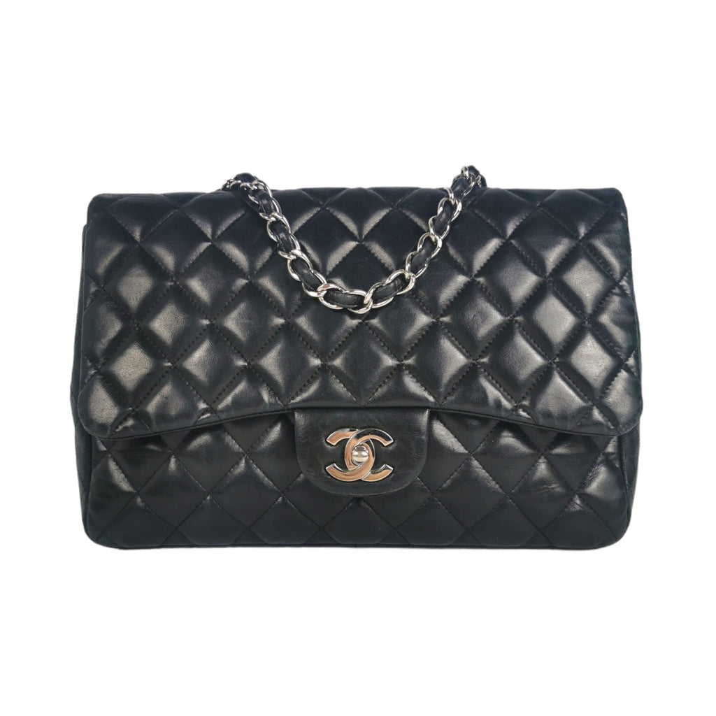 Chanel Classic Single Flap Jumbo Black Lambskin SiLouis Vuittoner