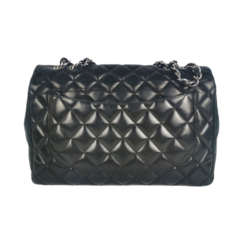 Chanel Classic Single Flap Jumbo Black Lambskin SiLouis Vuittoner