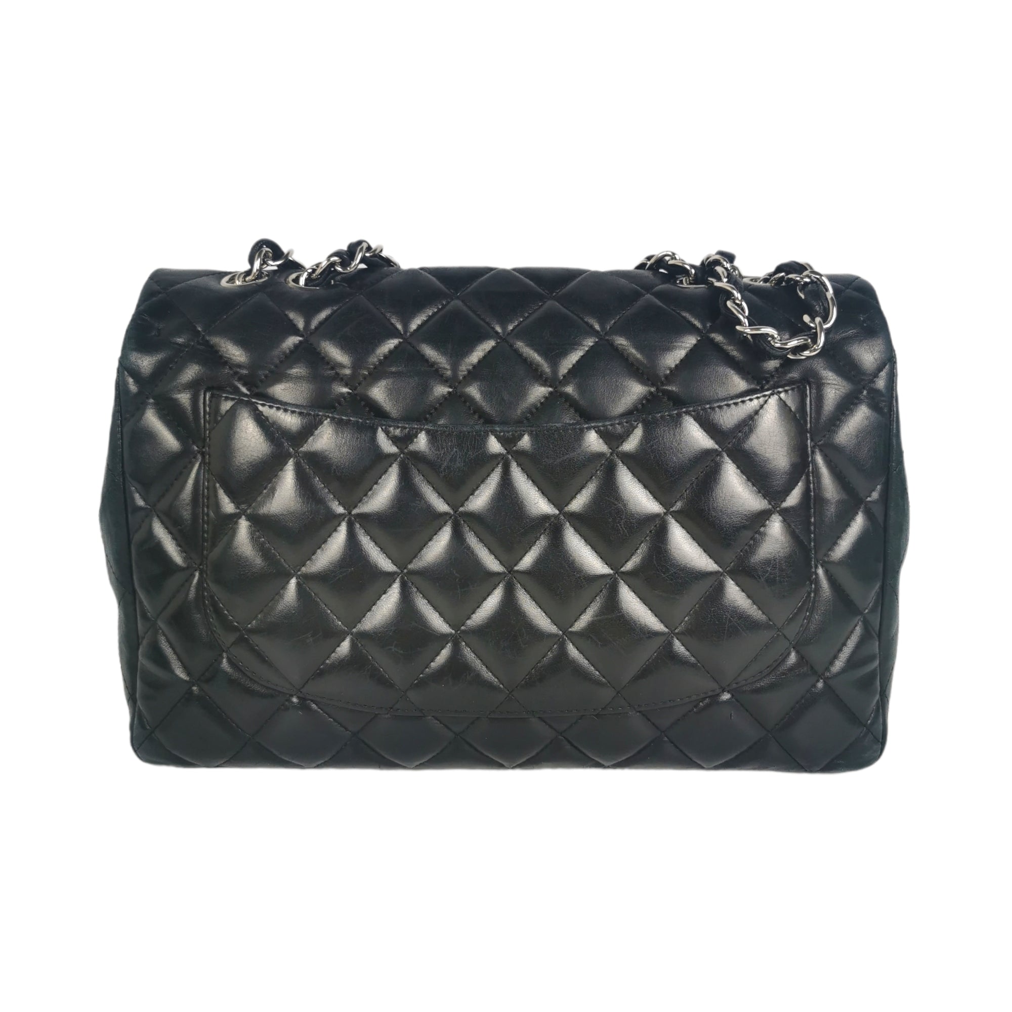 Chanel Classic Single Flap Jumbo Black Lambskin SiLouis Vuittoner