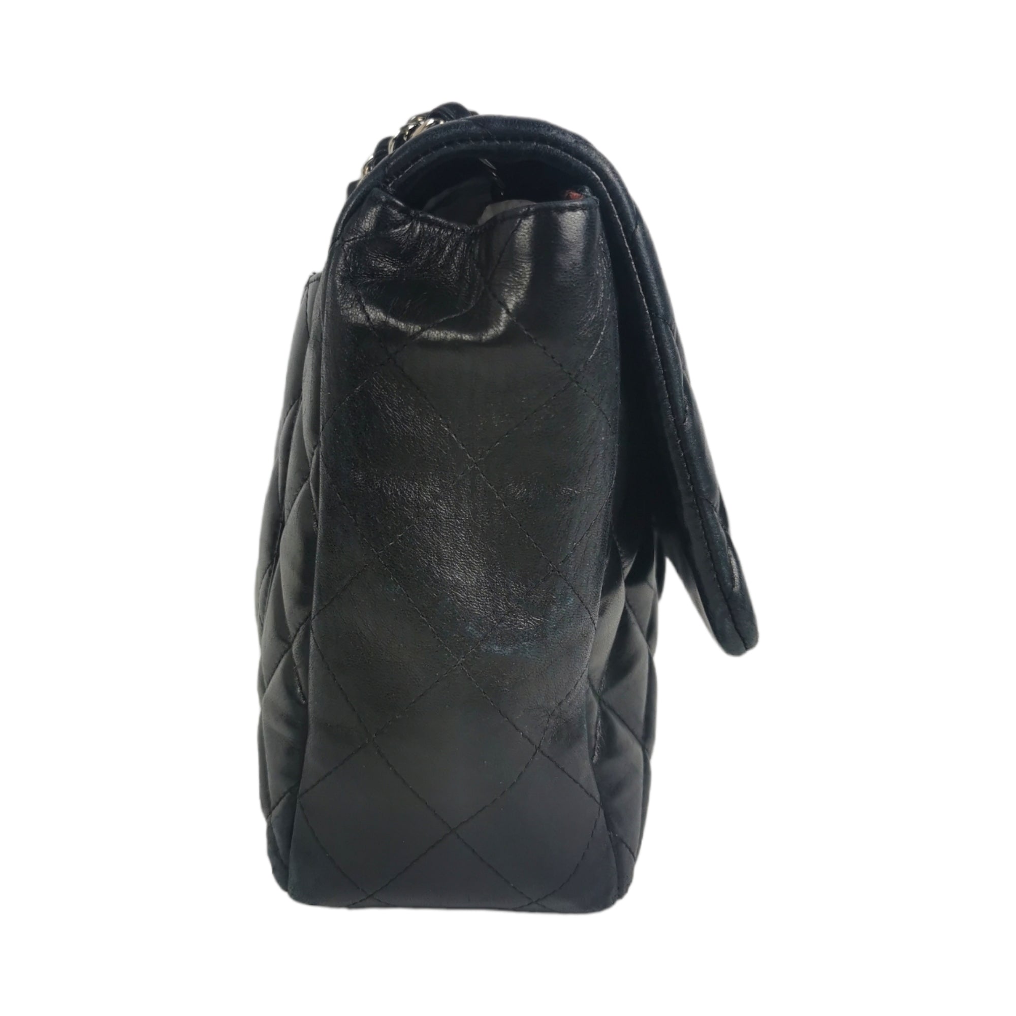 Chanel Classic Single Flap Jumbo Black Lambskin SiLouis Vuittoner