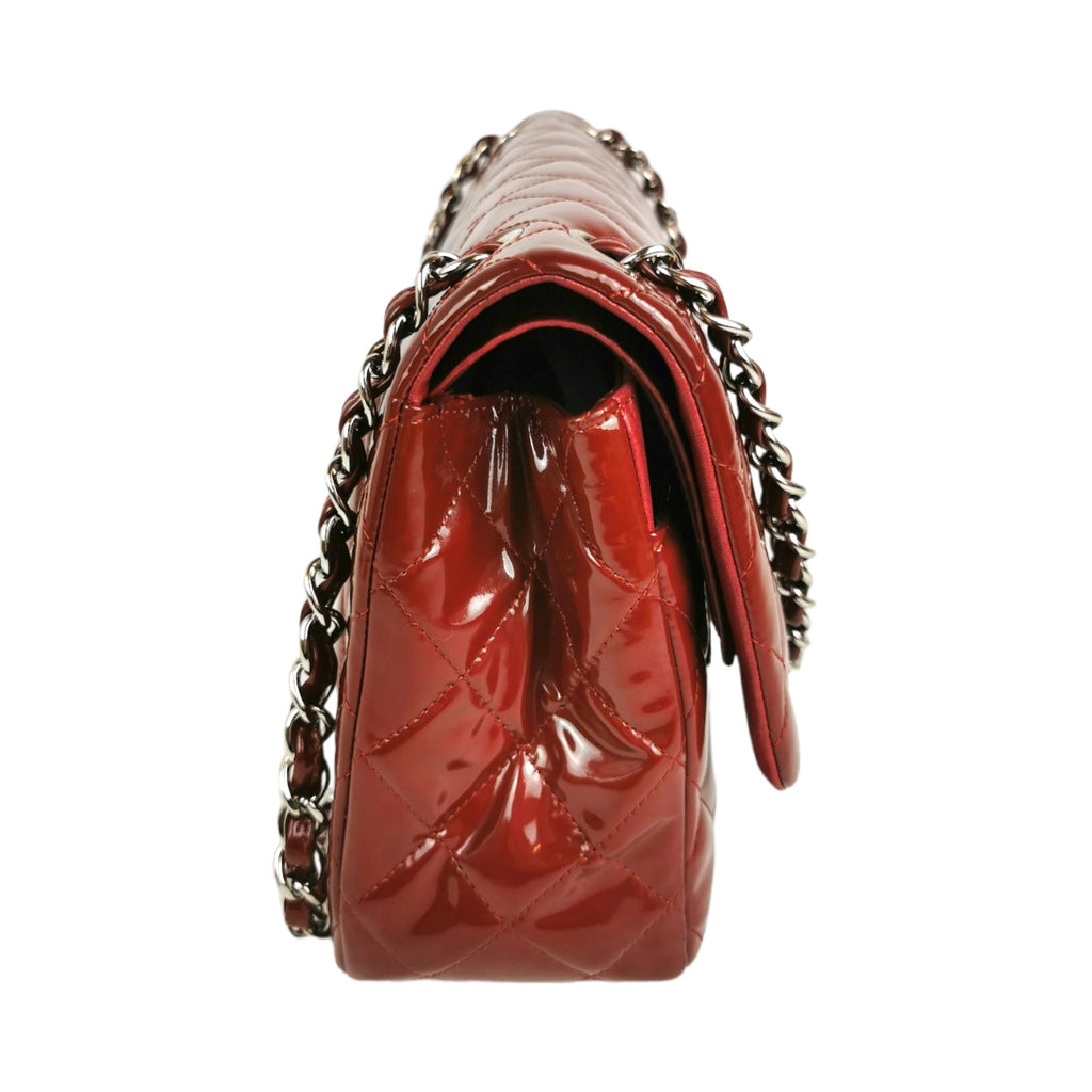 Chanel Classic Double Flap Jumbo Red Patent Leather SiLouis Vuittoner