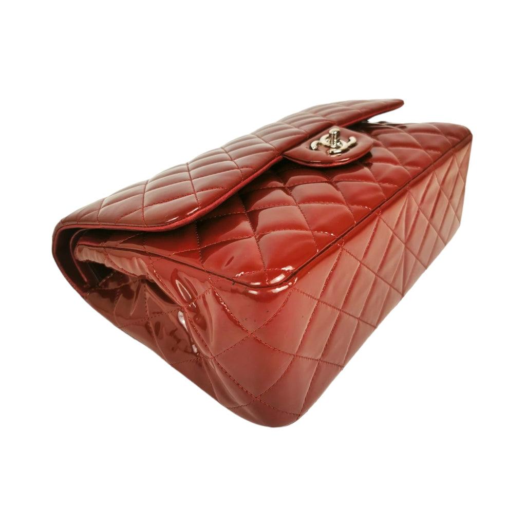 Chanel Classic Double Flap Jumbo Red Patent Leather SiLouis Vuittoner