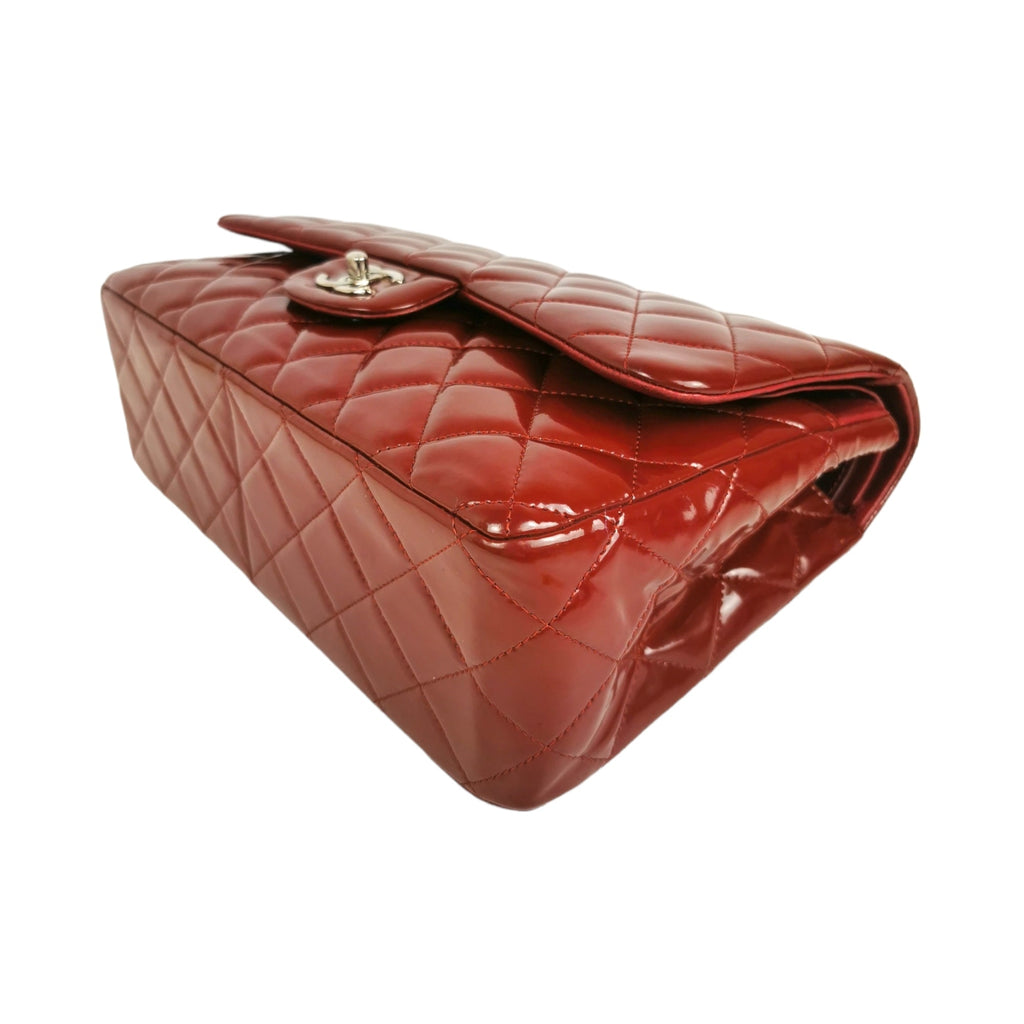 Chanel Classic Double Flap Jumbo Red Patent Leather SiLouis Vuittoner