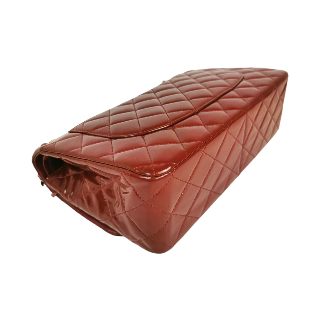 Chanel Classic Double Flap Jumbo Red Patent Leather SiLouis Vuittoner