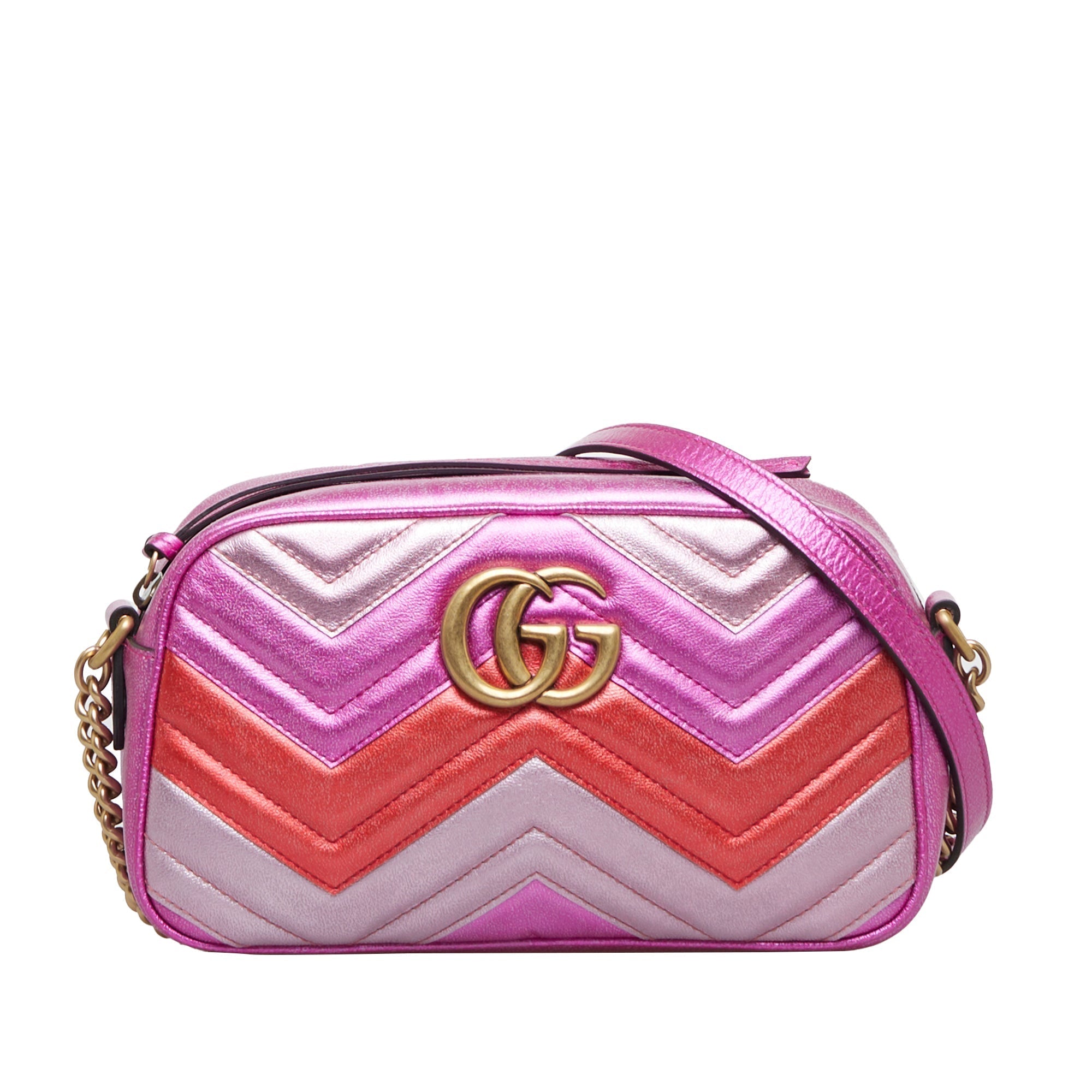Gucci Gucci Marmont Crossbody Bag Metallic Triclolor