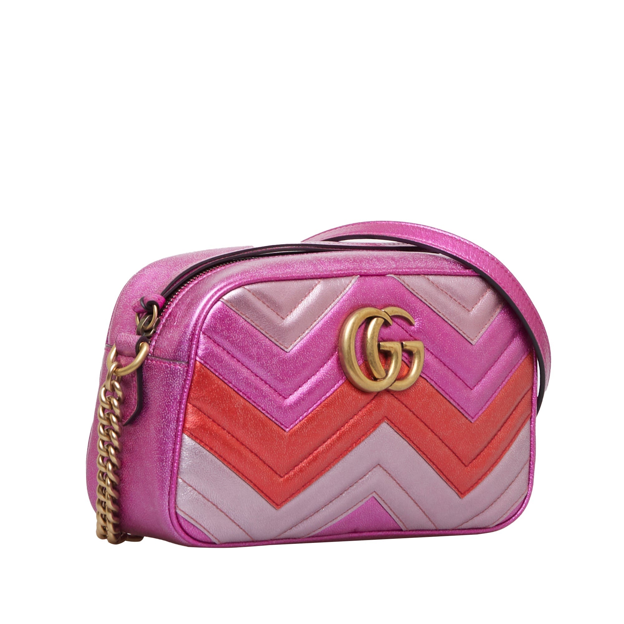 Gucci Gucci Marmont Crossbody Bag Metallic Triclolor
