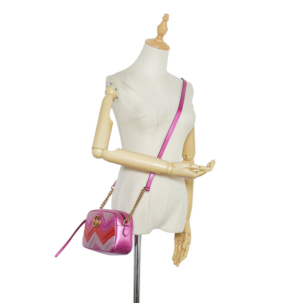 Gucci Gucci Marmont Crossbody Bag Metallic Triclolor