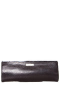 Yves Saint Laurent Black Python Clutch With Wristlet Strap