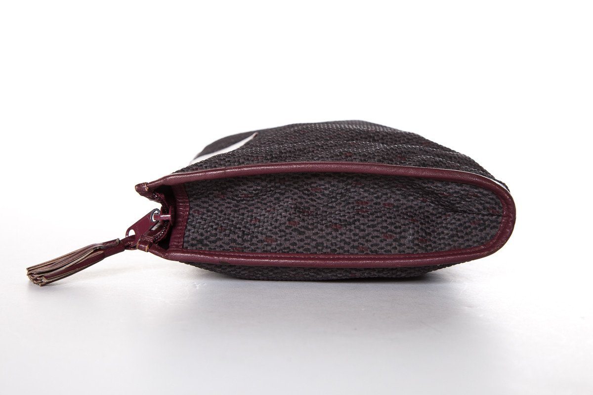 Yves Saint Laurent Burgundy & Grey Clutch