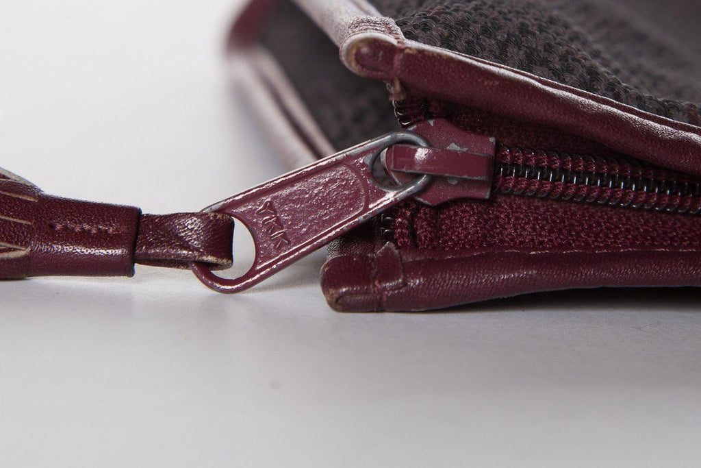 Yves Saint Laurent Burgundy & Grey Clutch