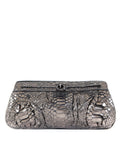 Pewter Snakeskin Clutch Bag