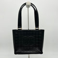 CHANEL Chocolate Bar Coco Mark Tote Bag Shoulder Leather Black WD529726