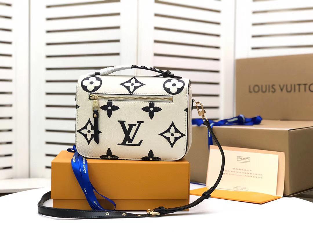 Louis Vuitton Louis Vuitton Crafty Pochette Metis Monogram Empreinte Creme For Women, WomenÃƒÂ¢Ã¢â€šÂ¬Ã¢â€žÂ¢s Handbags, Shoulder And Crossbody Bags 9.8in/25cm Louis Vuitton M45384