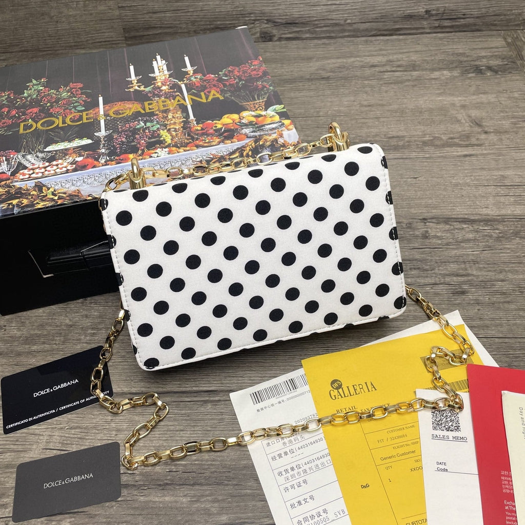 Girls CrossBody Bag With Polka Dots White For Women 8.3in/21cm GLAMI