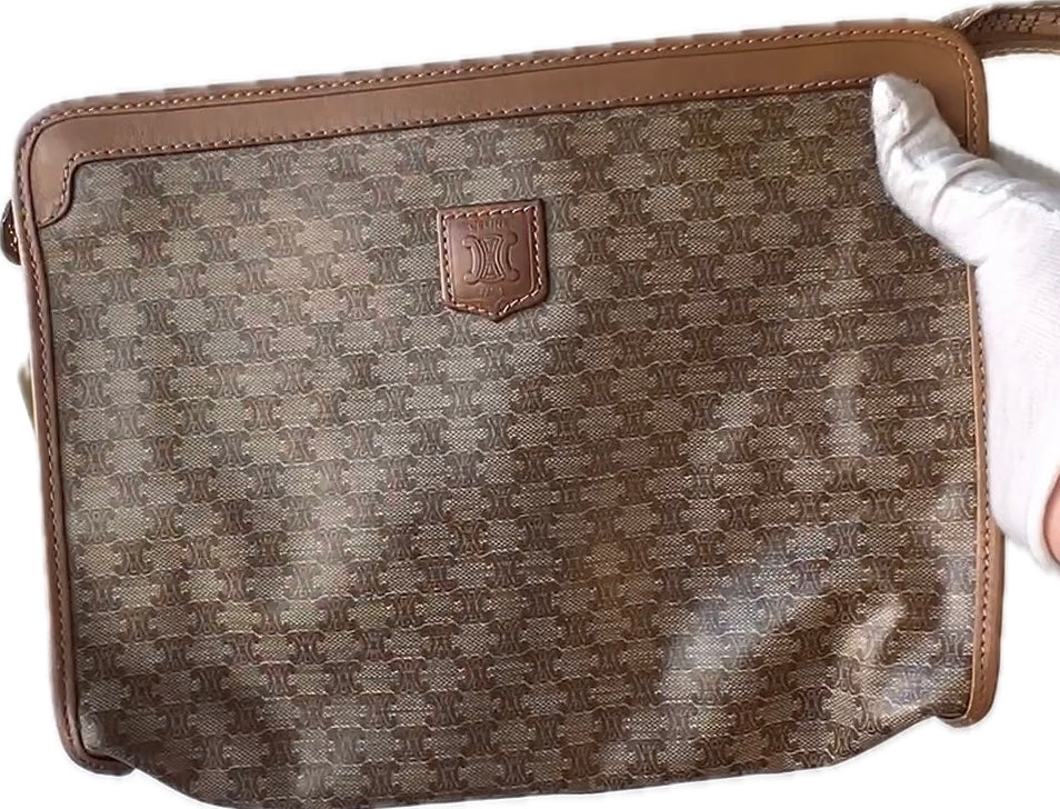 Celine Clutch Zipper Color: Gray/Tan | Size: Os | Laetitiahussain's Closet ce5804cc