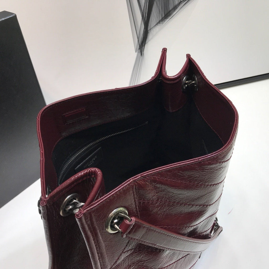 YSSL Niki Medium Shopping Bag Burgundy For Women 12in/32cm YSLÂ 
