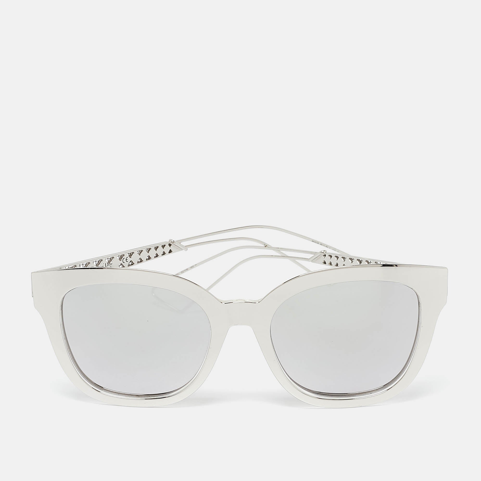 Dior Silver Mirrored Tgudc Diorama 1 Wayfarer Sunglasses
