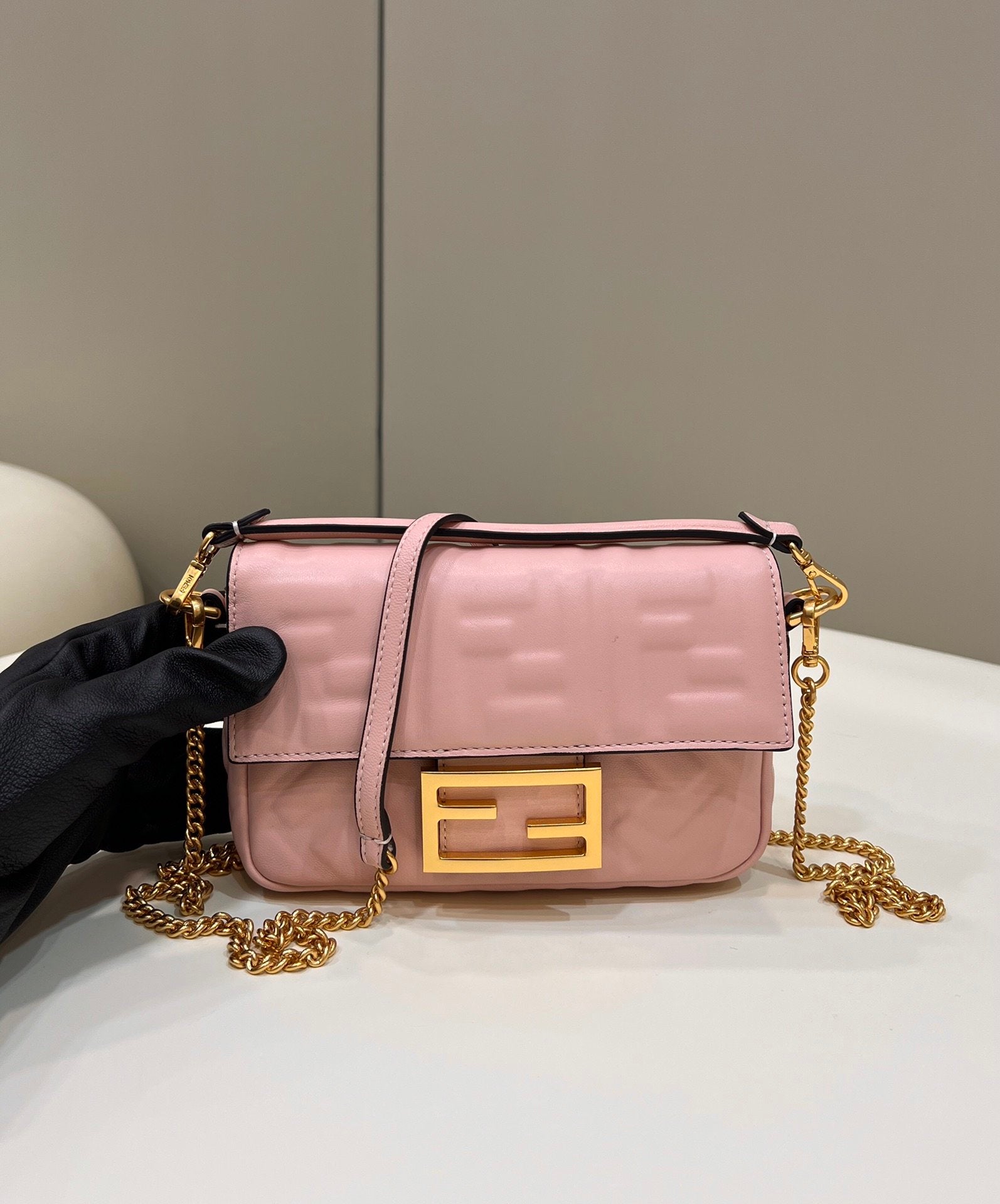 Baguette Pink For Women, Handbags, Shoulder And Crossbody Bags 7.5in/19cm FF 8BS017