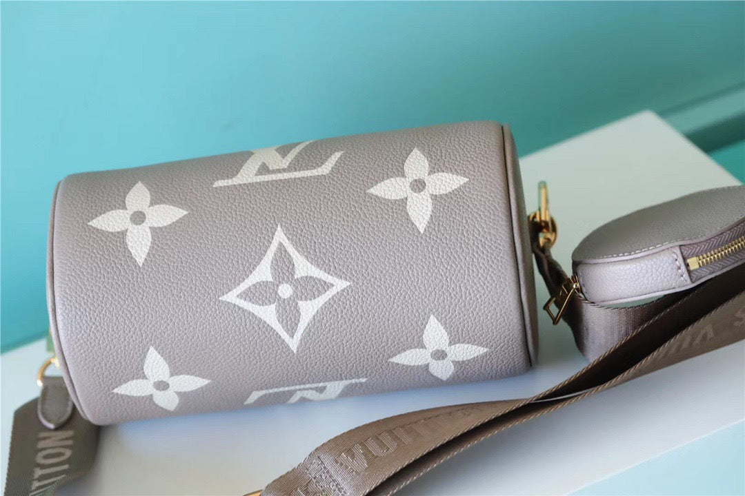 Louis Vuitton Papillon Burberry Monogram Empreinte Tourterelle / Creme Beige For Women, Women’s Handbags, Shoulder Bags And Crossbody Bags 7.9in/20cm Louis Vuitton M46031