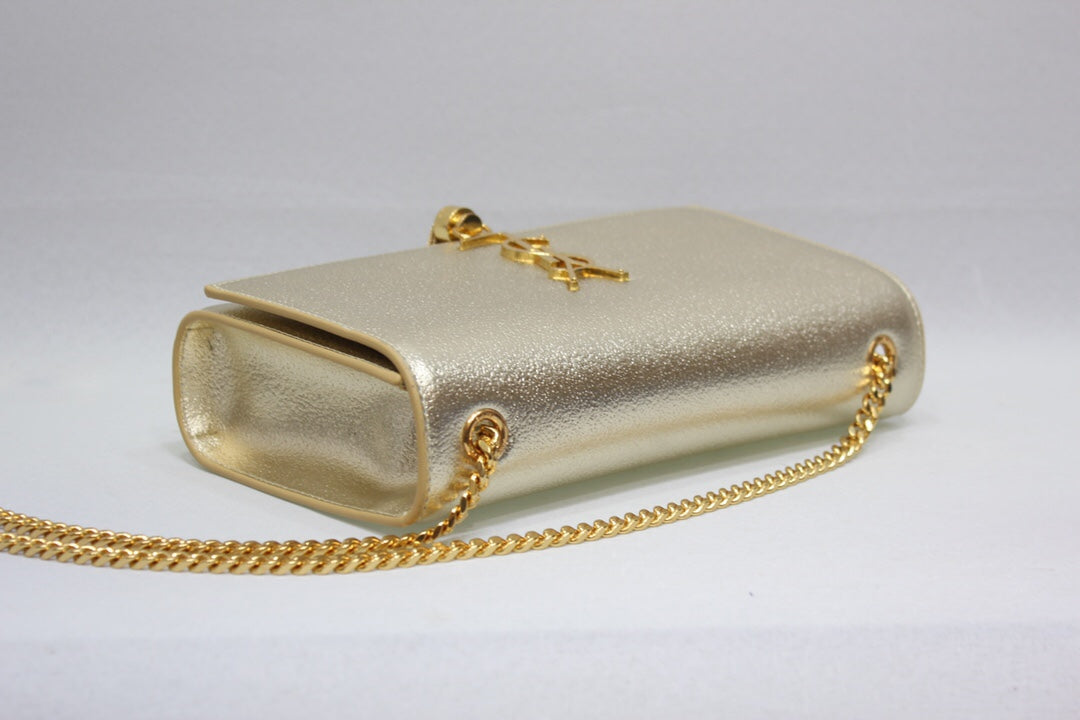 Top Quality Kate Chain Wallet With Tassel Yellow Copper For Women 10.2in/26cm YSL