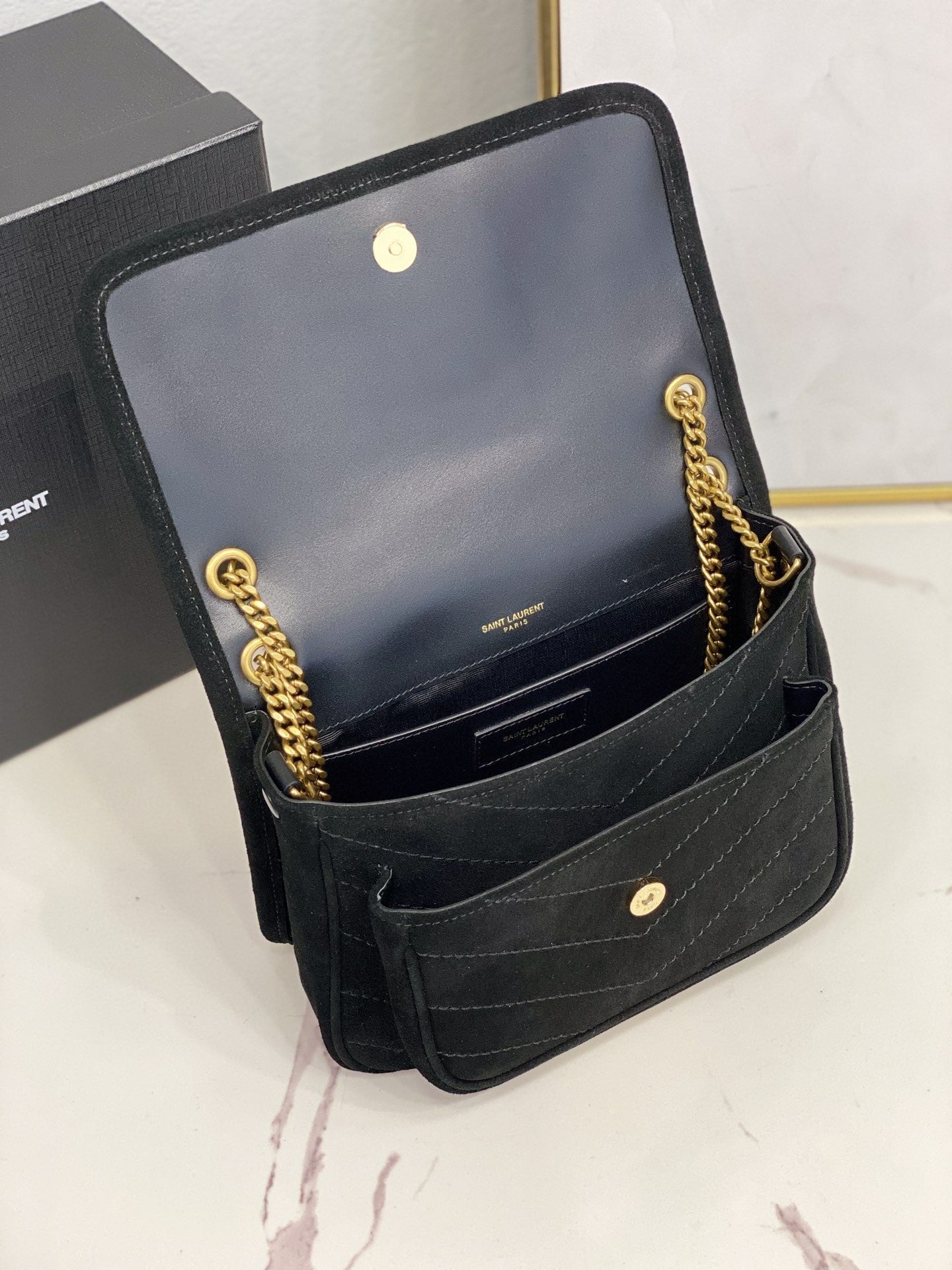 YSSL Niki Baby Chain Bag Black For Women 8in/21cm YSL