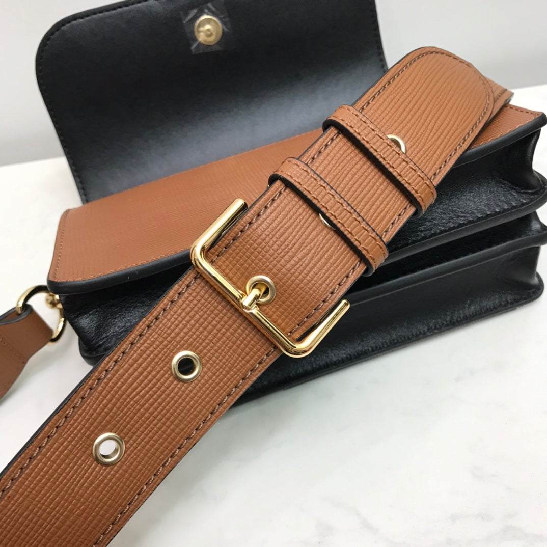 Burberry Small Bridle House Check And Buckle Crossbody Brown For Women, Bags 7.8in/20cm