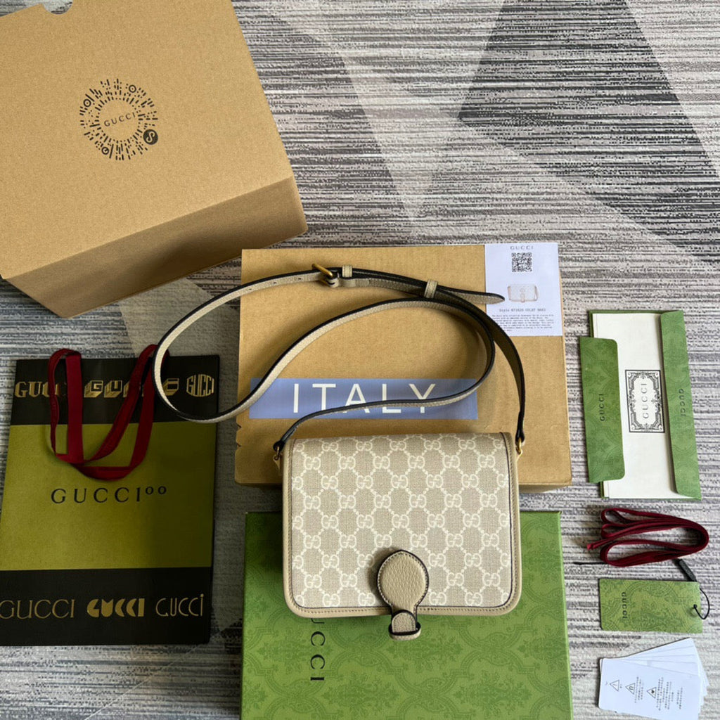Mini Shoulder Bag With Interlocking G Beige For Women, Women’s Bags 7.9in/20cm Ã¢â‚¬Å½671620 UULBT 9683