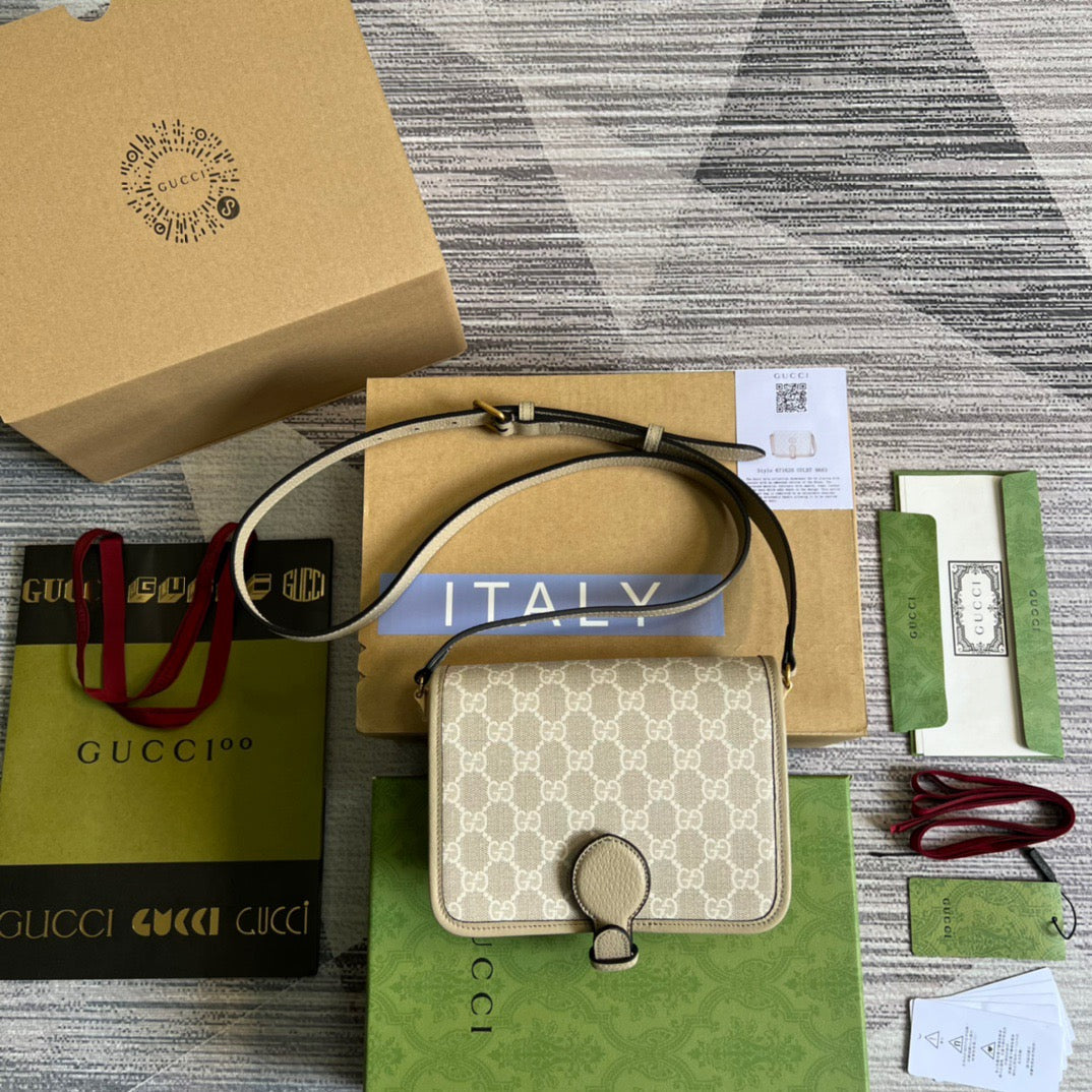 Mini Shoulder Bag With Interlocking G Beige For Women, Women’s Bags 7.9in/20cm Ã¢â‚¬Å½671620 UULBT 9683