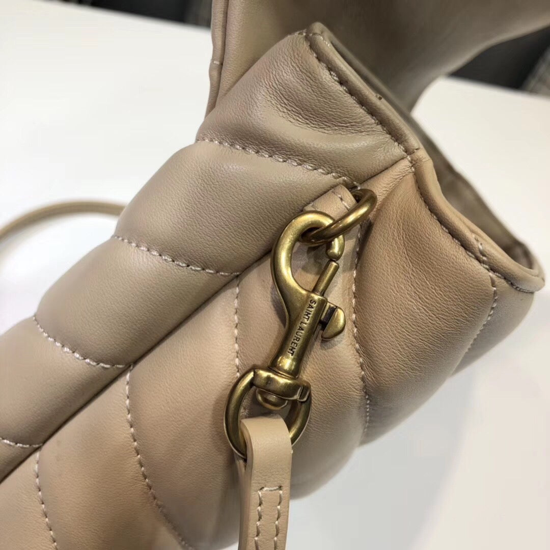 Top Quality Loulou Mini Shoulder Bag Beige For Women 7in/18cm YSL