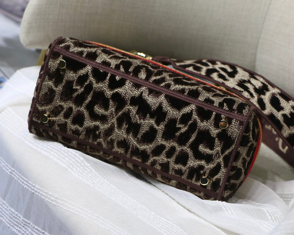 Dior MeDiorum Lady D-Lite Bag, Leopard Brown Handbags, Crossbody Bags, 24cm CD