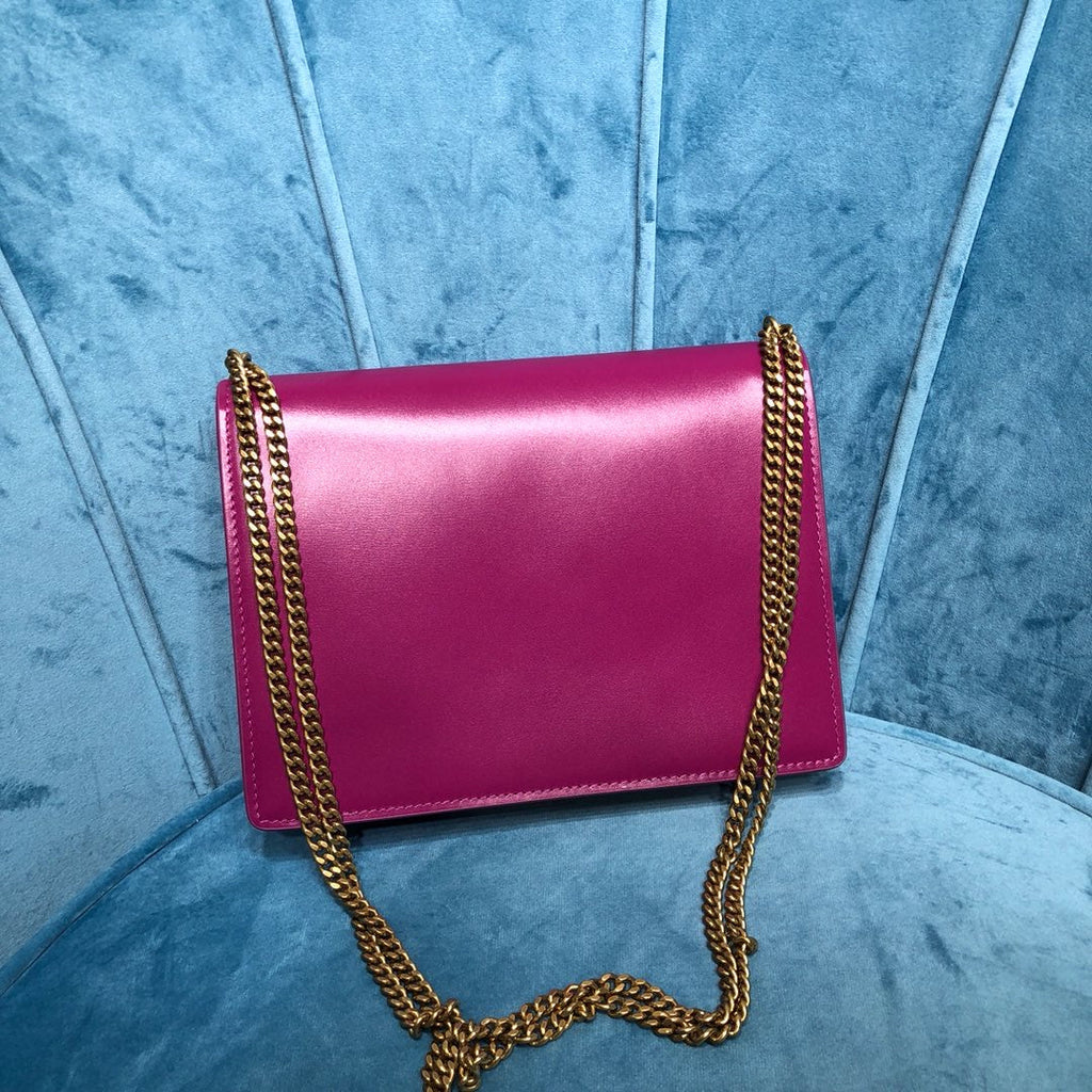 YSSL Cassandra Medium Chain BagÂ Dark Pink For Women 8.7in/22cm YSL