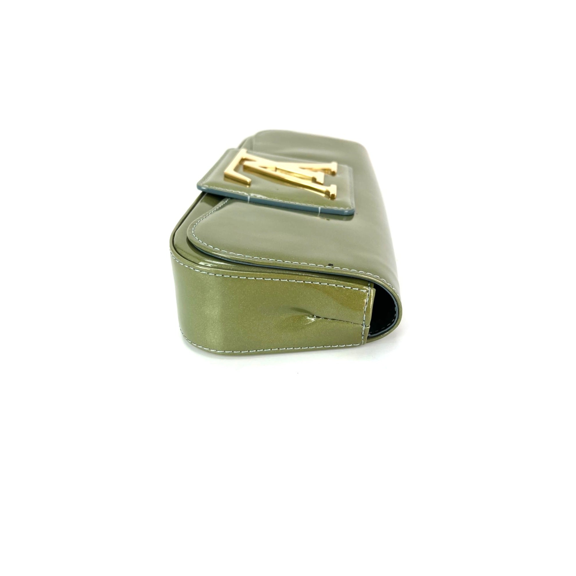 Louis Vuitton  Leather Sobe Green Clutch