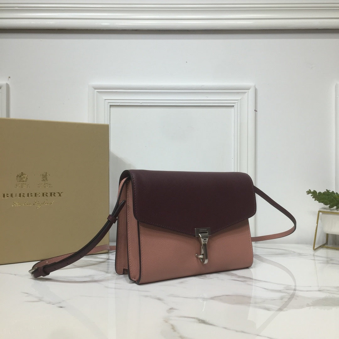 Burberry Small Macken Crossbody Bag Rose Burgundy For Women, Women’s Bags 9in/24cm