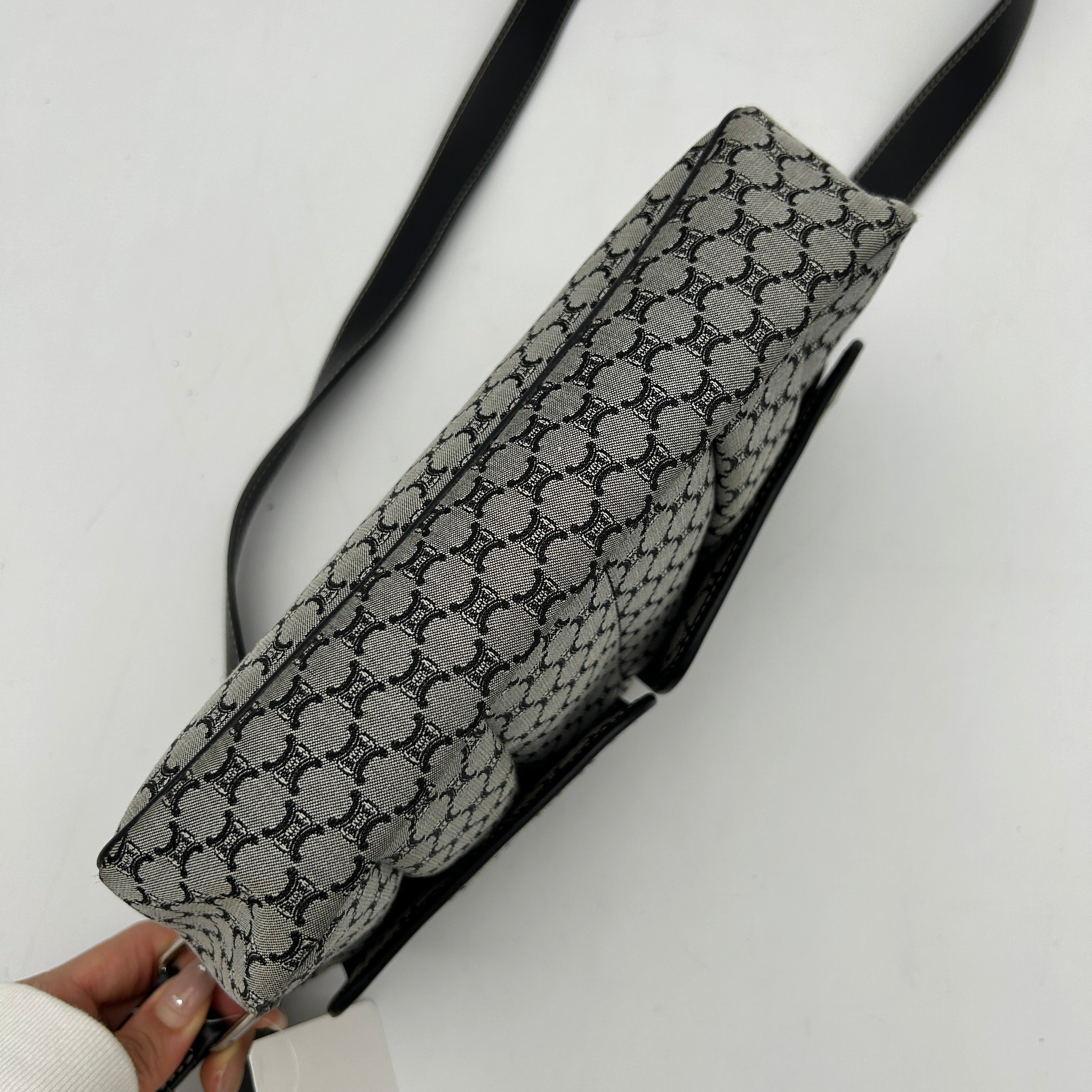 Celine Macadam Canvas Crossbody Bag Black Grey MeDiorum