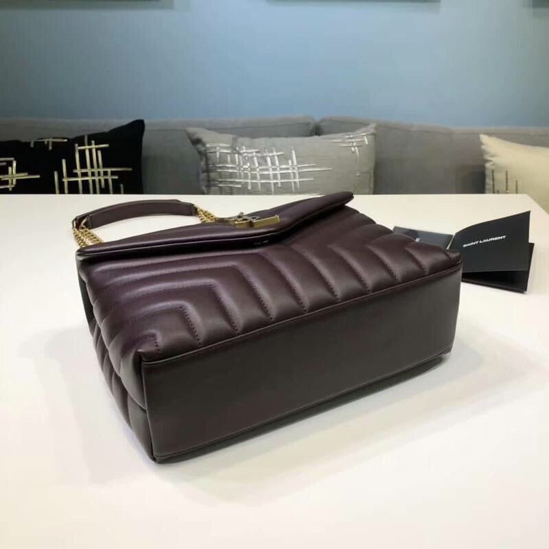 Top Quality Loulou Small Chain Bag In MatelassÃ© "Y" Burgundy For Women 9.8in/23cm YSL 494699DV7276475