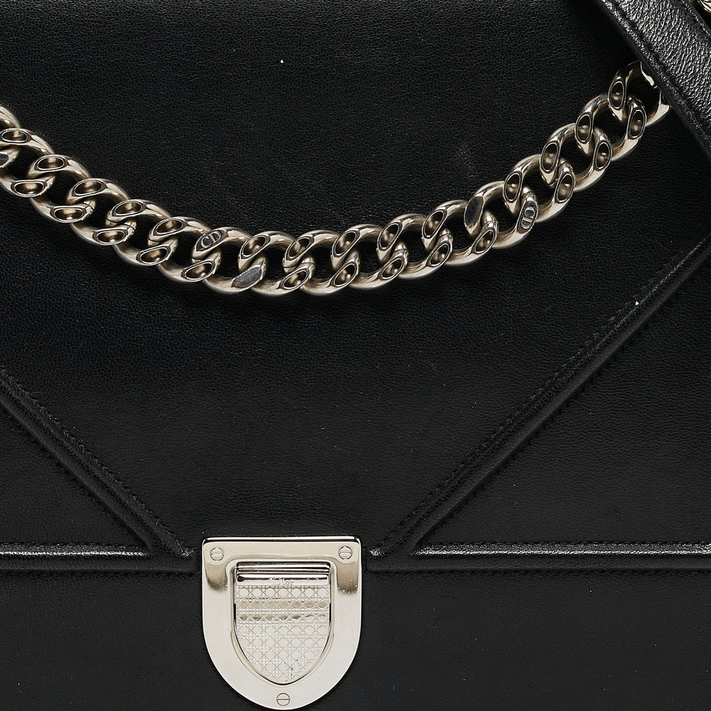 Dior Black Leather Large Diorama Flap Shoulder Bag
