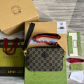 Gucci Shoulder Bag With Interlocking G Black And White Gucci Supreme Canvas For Women  9.6in/24.5cm Gucci