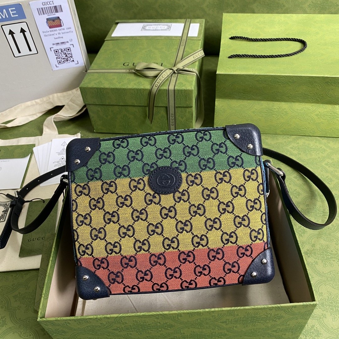 Gucci Multicolor Shoulder Bag In Gucci Multicolor Canvas For Women  9in/23cm Gucci  ‎626363
