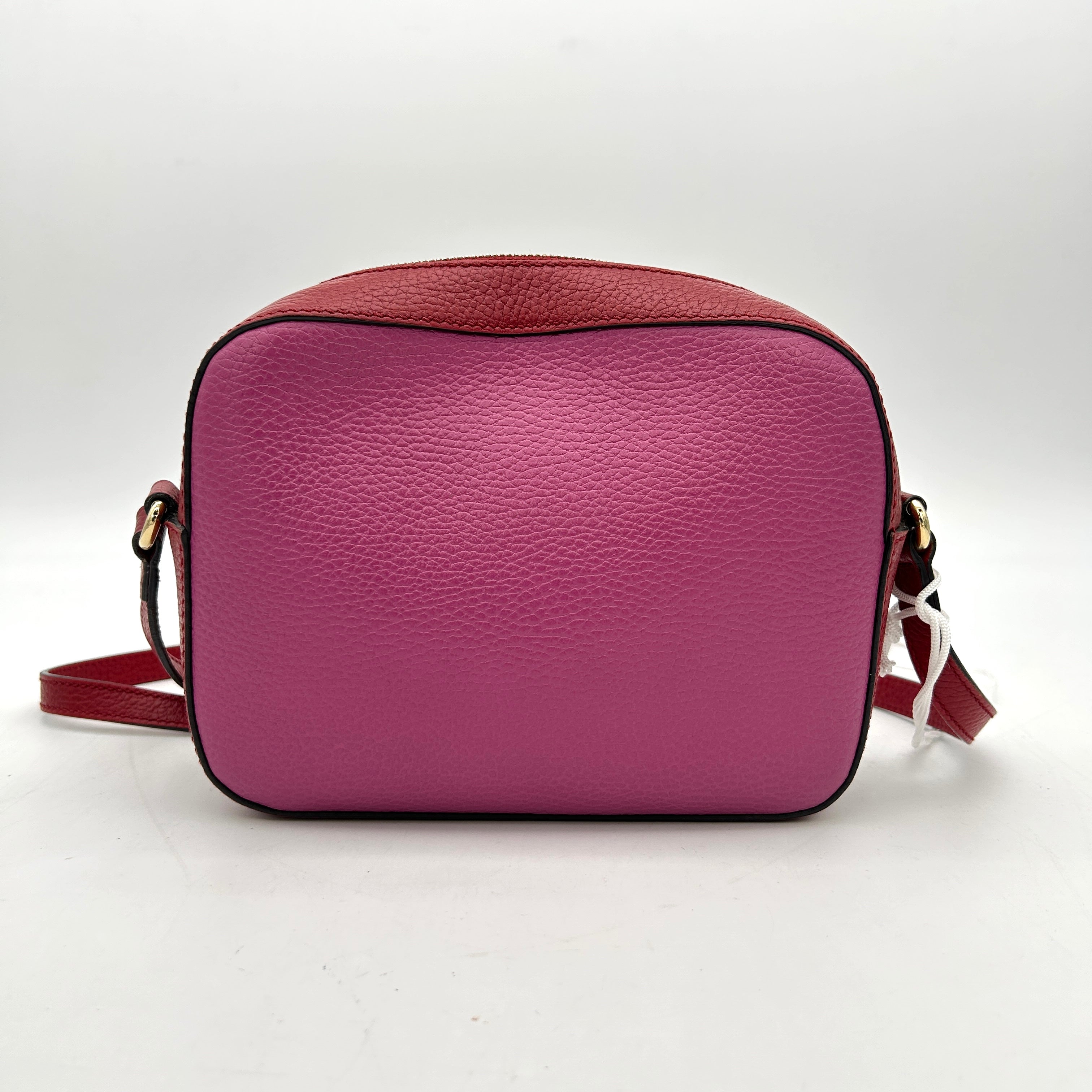 Gucci Soho Small Shoulder Bag in pink and red leather LA12338