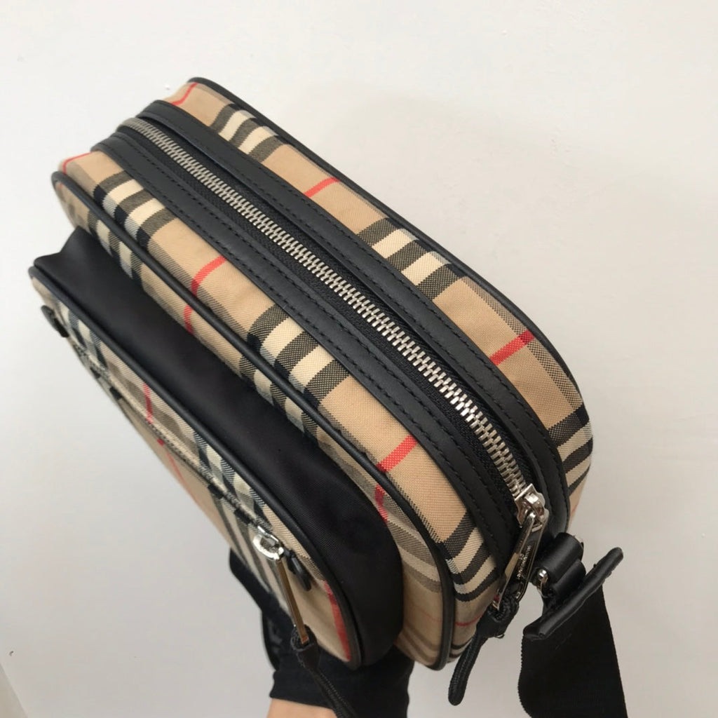 Vintage Check And Crossbody Bag For Men, Bags 8.6in/22cm