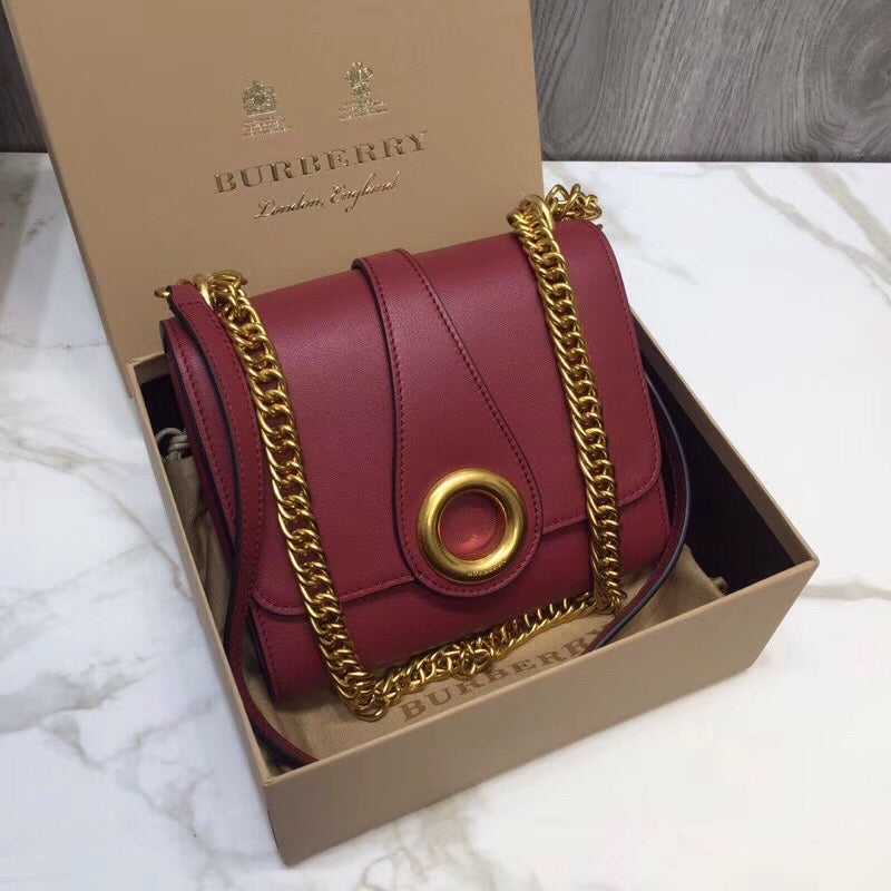 Burberry Grommet Detail Crossbody Bag Dark Red For Women, Bags 7.1in/20cm