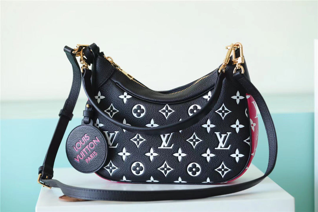 Louis Vuitton Bagatelle Monogram Empreinte Black / White / Pink For Women,  Shoulder And Crossbody Bags 22cm/8.7in Louis Vuitton M46091