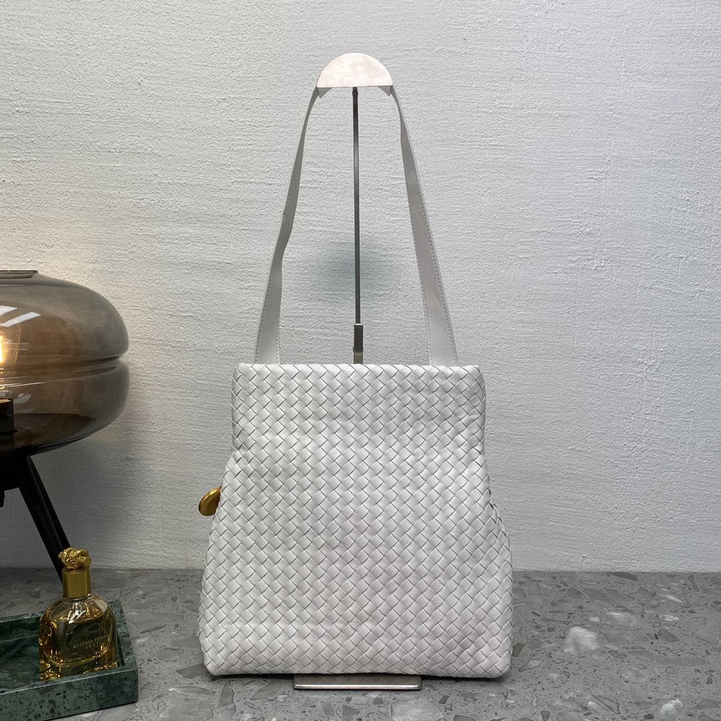 Intrecciato Shoulder Bag White, For Women, Women Bags 10.2in/26cm