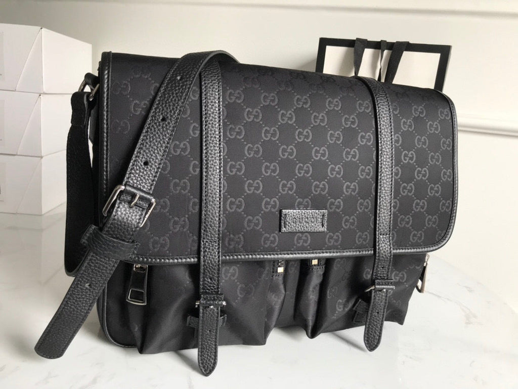 Shoulder Bag Nylon Shima Black Embossed For Men 13.8in/35cm Glami