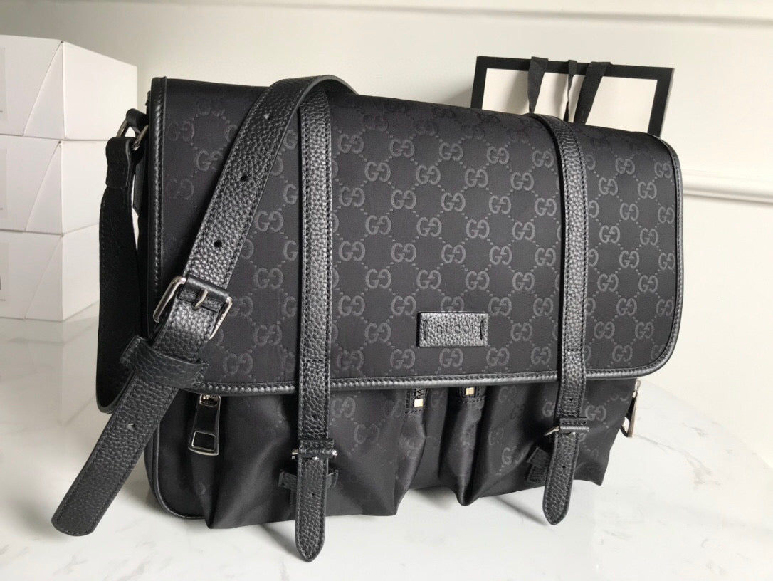 Shoulder Bag Nylon Shima Black Embossed For Men 13.8in/35cm Glami